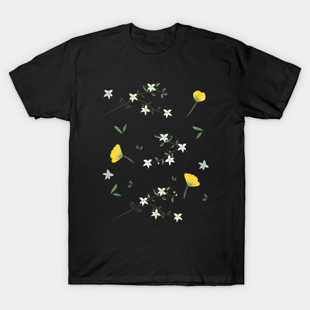 Small yellow flowers T-Shirt by Slownessi